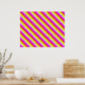 Gelbe Rosa Artdeco Regenbogen Streifen Poster (Küche)