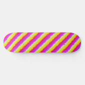 Gelbe Rosa Artdeco Regenbogen Streifen Skateboard (Horizontal)