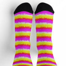 Gelbe Rosa Artdeco Regenbogen Streifen