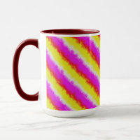 Gelbe Rosa Artdeco Regenbogen Streifen