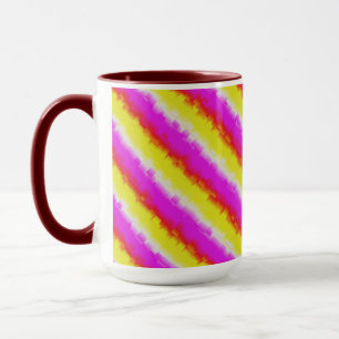 Gelbe Rosa Artdeco Regenbogen Streifen Tasse