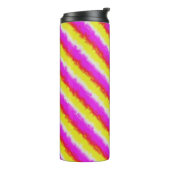 Gelbe Rosa Artdeco Regenbogen Streifen Thermosbecher (Nach links gedreht)