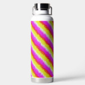 Gelbe Rosa Artdeco Regenbogen Streifen Trinkflasche (Rückseite)