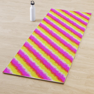 Gelbe Rosa Artdeco Regenbogen Streifen Yogamatte