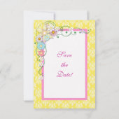 Gelbe Rosa Bläserfrühlingszeit Save the Date (Rückseite)