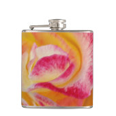 Gelbe rosa Blätter Flachmann (Vorderseite)