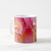 Gelbe rosa Blätter Kaffeetasse (Vorderseite Links)