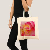 Gelbe rosa Blätter Tragetasche (Vorderseite (Produkt))