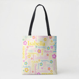Gelbe Rosa-blaue Mädchen heißen Isabella-Blume Tasche