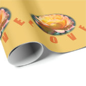 Gelbe Rosa Blume Foto Kunstschenk Liebe Geschenkpapier (Rolleneckpunkt)