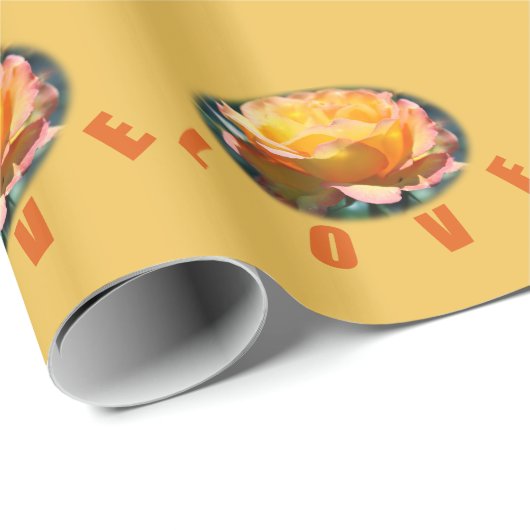 Gelbe Rosa Blume Foto Kunstschenk Liebe Geschenkpapier (Rolleneckpunkt)