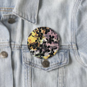 Gelbe rosa Blume Muster Blumengrafik Button (Beispiel)