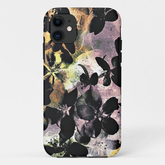 Gelbe rosa Blume Muster Blumengrafik Case-Mate iPhone Hülle (Rückseite)