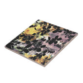 Gelbe rosa Blume Muster Blumengrafik Fliese (Seite)