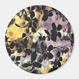 Gelbe rosa Blume Muster Blumengrafik Magnet