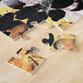 Gelbe rosa Blume Muster Blumengrafik Puzzle (Seite)