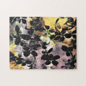 Gelbe rosa Blume Muster Blumengrafik Puzzle (Horizontal)