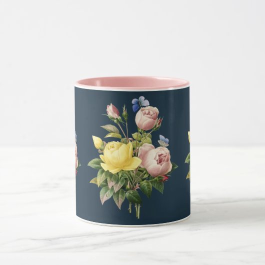 Gelbe Rosa Blume Rose Blumengarten Tasse (Zentrum)
