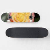 Gelbe Rosa Blume Skateboard (Horizontal)