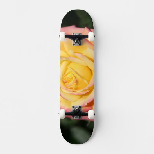 Gelbe Rosa Blume Skateboard (Vorderseite)