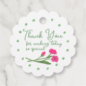 Gelbe Rosa Blumen Garten Whimsical Handbemalt Geschenkanhänger (Rückseite)