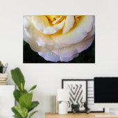 Gelbe Rosa Blütenblätter Poster (Heimbüro)