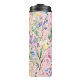Gelbe Rosa Farbige Blumen Thermosbecher