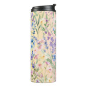 Gelbe Rosa Farbige Blumen Thermosbecher (Nach links gedreht)