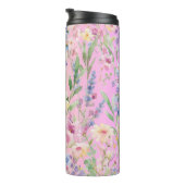 Gelbe Rosa Farbige Blumen Thermosbecher (Nach rechts gedreht)