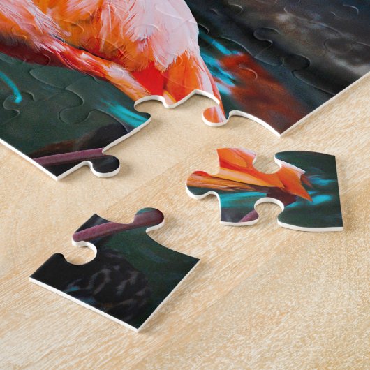 Gelbe Rosa Flamingo Vögel wagen es, anders zu sein Puzzle (Seite)