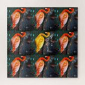 Gelbe Rosa Flamingo Vögel wagen es, anders zu sein Puzzle (Horizontal)