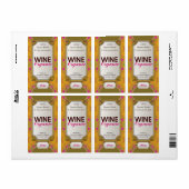 Gelbe, rosa Fraktale Custom Wine Bottle Labels (Vorne)