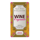 Gelbe, rosa Fraktale Custom Wine Bottle Labels (Vorne)