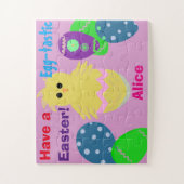 Gelbe Rosa Kiche Ostereier Personalisiert NAME Puzzle (Vertikal)