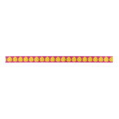 Gelbe Rosa Polka Dot Spring Ostereier Jagd Satinband (Vorderseite)
