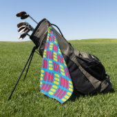 Gelbe rosa Streifen Golfhandtuch (Gras)