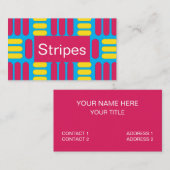 Gelbe rosa Streifen Visitenkarte (Vorne/Hinten)