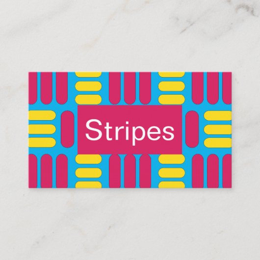 Gelbe rosa Streifen Visitenkarte (Vorderseite)
