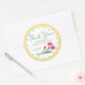 Gelbe Rosa Whimsical Danke Brautdusche Runder Aufkleber (Umschlag)