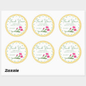 Gelbe Rosa Whimsical Danke Brautdusche Runder Aufkleber (Blatt)