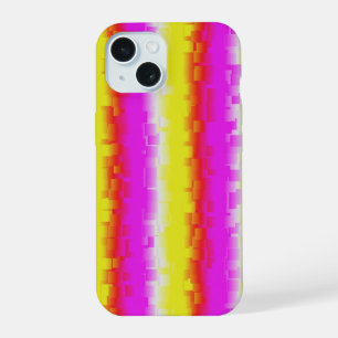 Gelbe Rosa zerbrochene Glas Regenbogen Streifen iPhone 15 Hülle