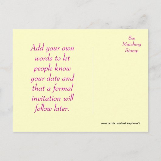 Gelbe Rose 1915 Save the Date oder aus irgendeinem Ankündigungspostkarte (Rückseite)