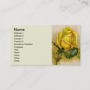 Gelbe Rose Antik Vintage-Druck Fine Art Visitenkarte