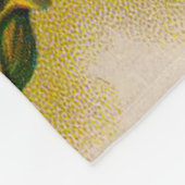 Gelbe Rose Antike Vintage Druckkunst Fleecedecke (Ecke)