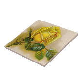 Gelbe Rose Antike Vintage Druckkunst Fliese (Seite)