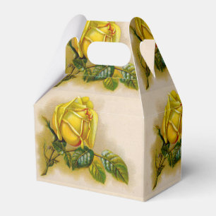 Gelbe Rose Antike Vintage Druckkunst Geschenkschachtel