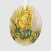 Gelbe Rose Antike Vintage Druckkunst Ornament (Vorderseite)