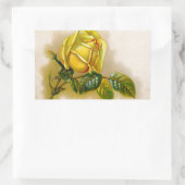 Gelbe Rose Antike Vintage Druckkunst Rechteckiger Aufkleber (Tasche)