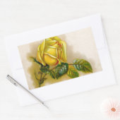 Gelbe Rose Antike Vintage Druckkunst Rechteckiger Aufkleber (Umschlag)