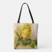 Gelbe Rose Antike Vintage Druckkunst Tasche (Rückseite)